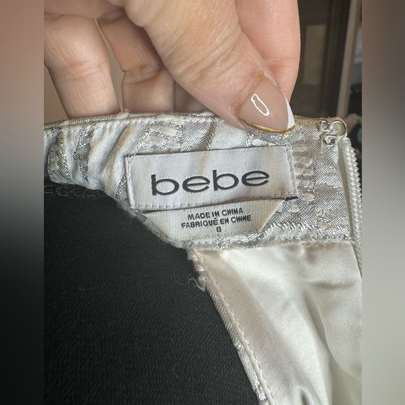 162- GUC Bebe white silver dress. - Picture 6 of 7